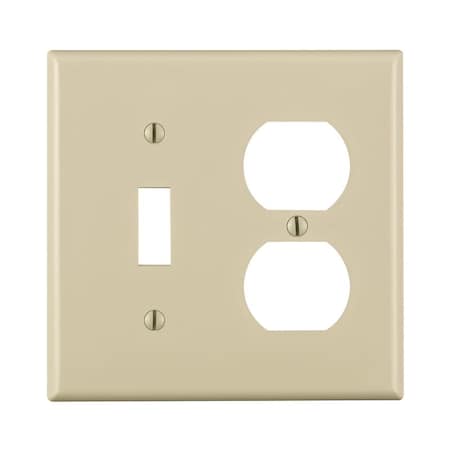 Leviton Leviton Light Almond 2 gang Thermoplastic Nylon Duplex/Toggle Wall Plate 1 pk 80705-00T